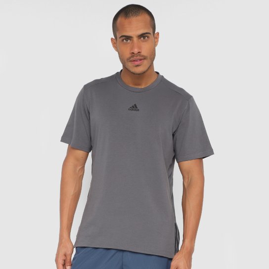 Camiseta Adidas Yoga Motion Masculina - Cinza+Preto Menor preço em Camiseta Adidas Yoga Motion Masculina - Cinza+Preto