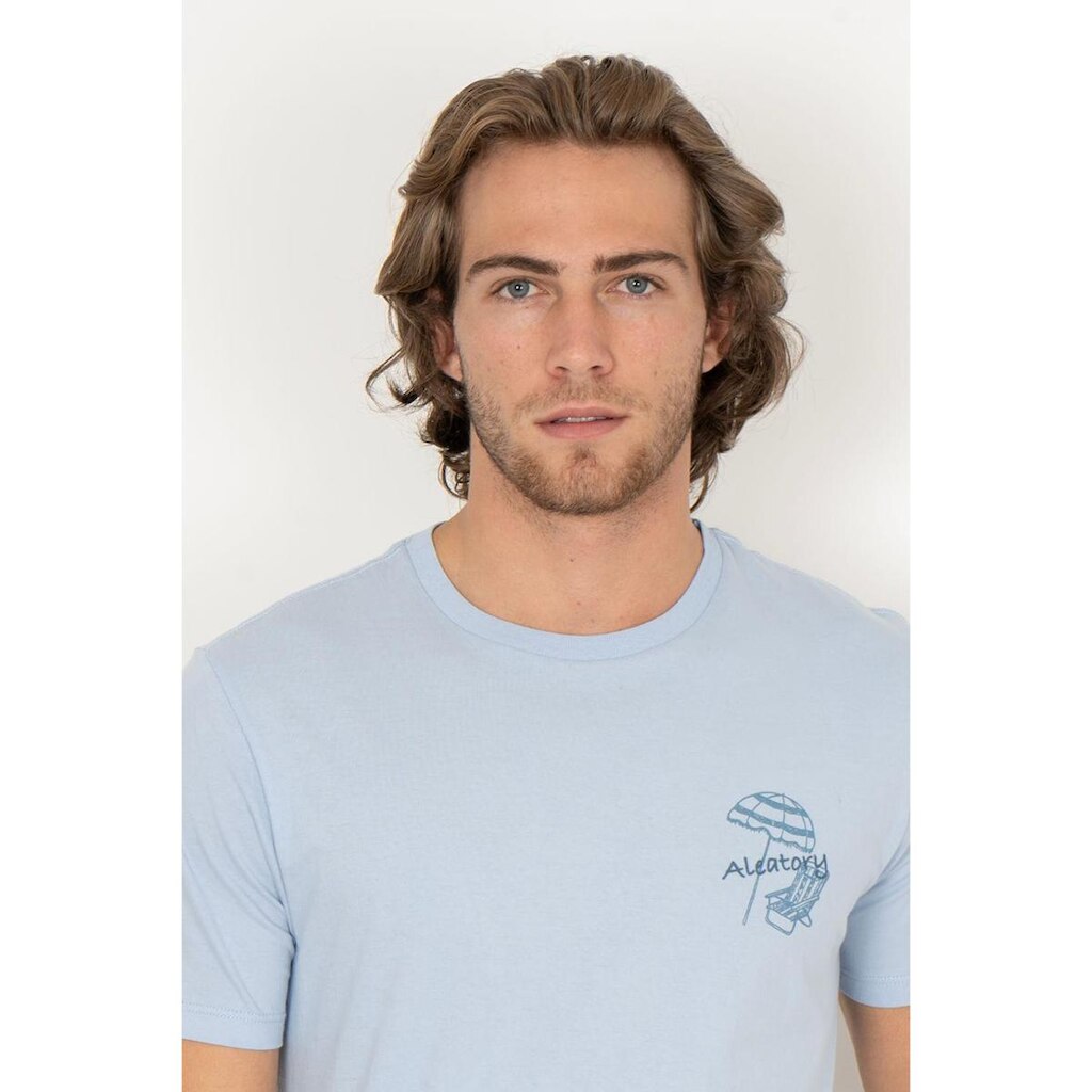 Camiseta Aleatory Estampada Relax Azul Claro