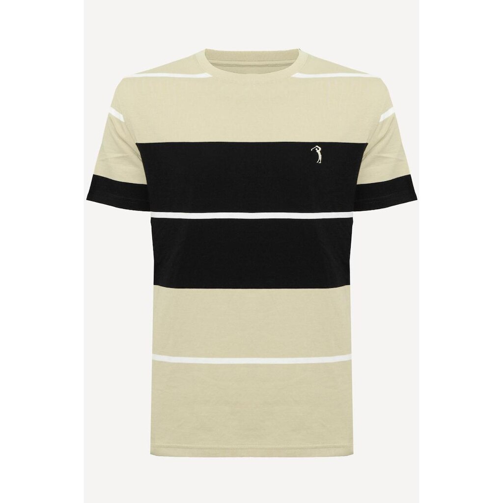 Camiseta Aleatory Listrada Seymour Bege