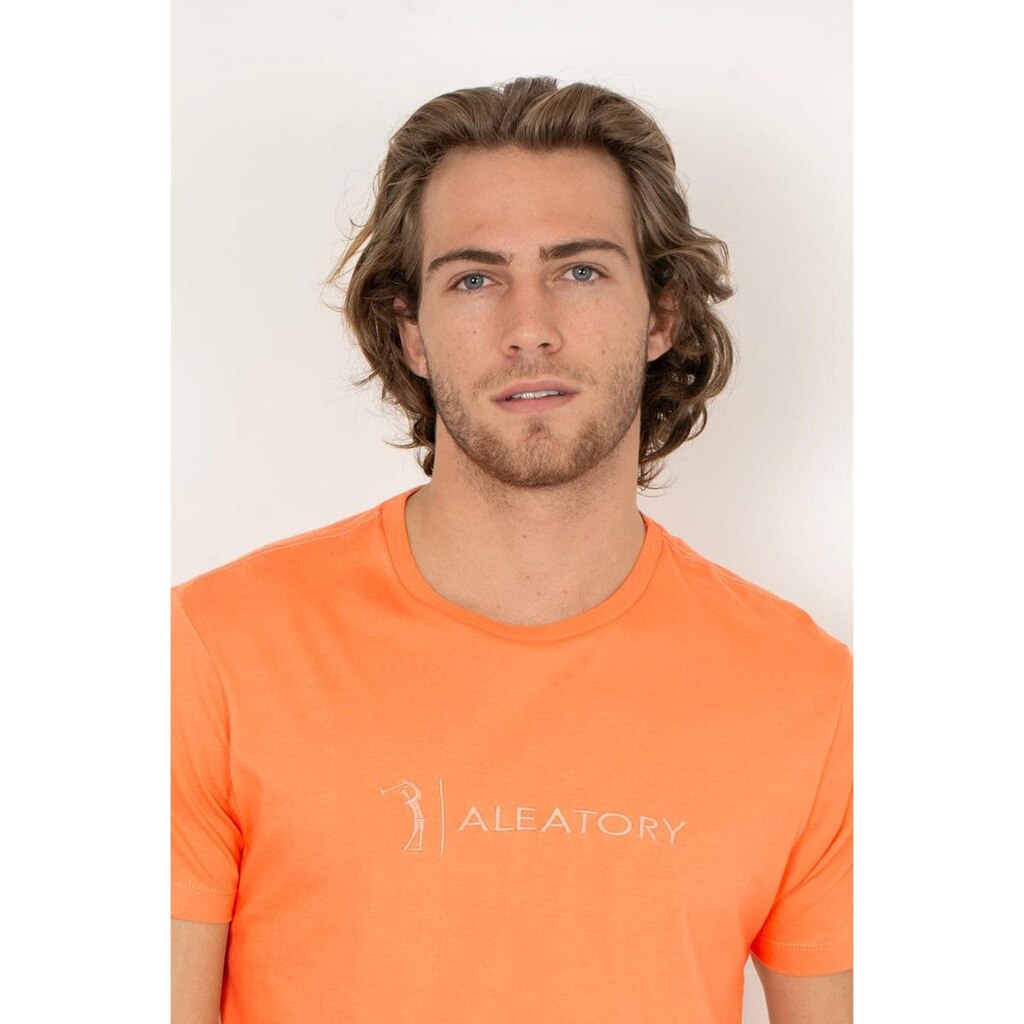 Camiseta Aleatory Logo Bordado Laranja