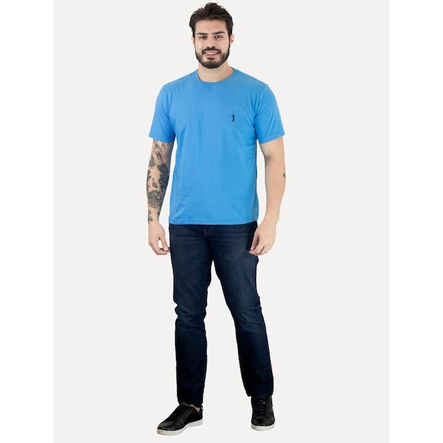 Camiseta Aleatory Masculina Navy Icon Azul Mescla
