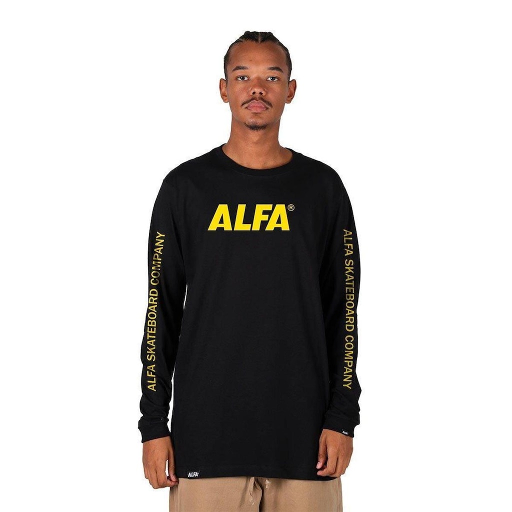 Camiseta Alfa Manga Longa Logo