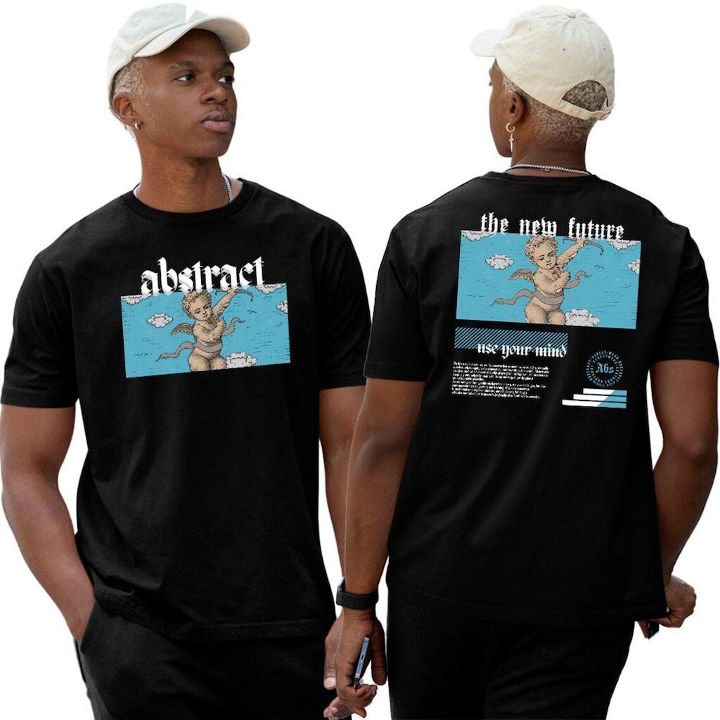 Camiseta Algodão Basica‎ Abstract Angel The New Future