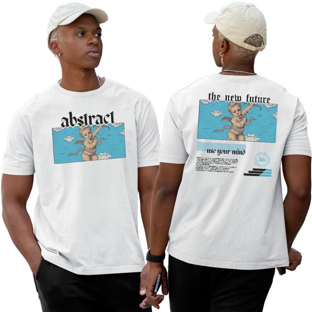 Camiseta Algodão Basica‎ Abstract Angel The New Future