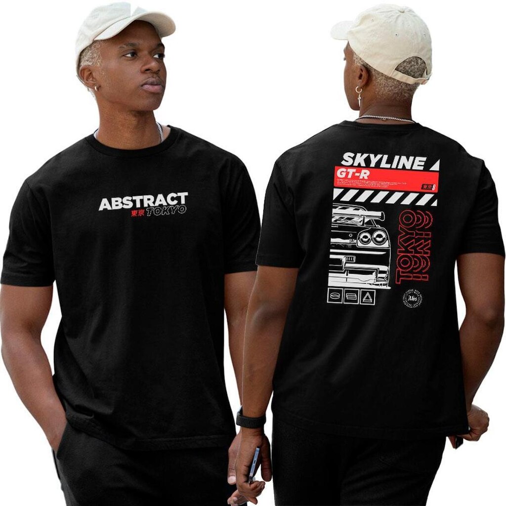 Camiseta Algodão Basica‎ Abstract Skylube GT R Tokyo Street