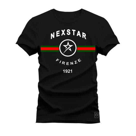 Camiseta Algodão Premium Estampada Confortável Nexstar Frize - Preto Menor preço em Camiseta Algodão Premium Estampada Confortável Nexstar Frize - Preto