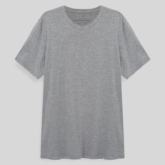 Camiseta Algodão Premium Masculina - Cinza Claro é ruim? Camiseta Algodão Premium Masculina - Cinza Claro é boa?
