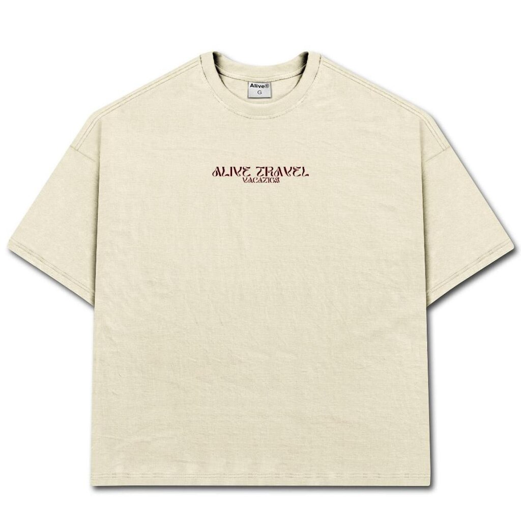 Camiseta Alive Oversized Essencial Vacation Off White