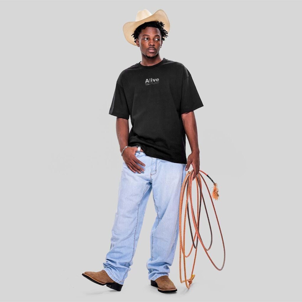 Camiseta Alive Oversized Houston Preto - Texas