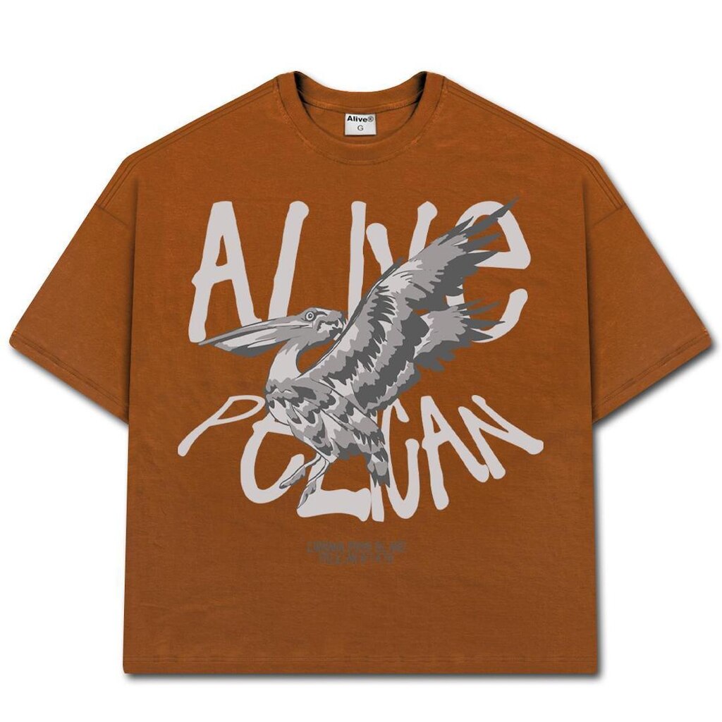 Camiseta Alive Oversized Pelican Marrom