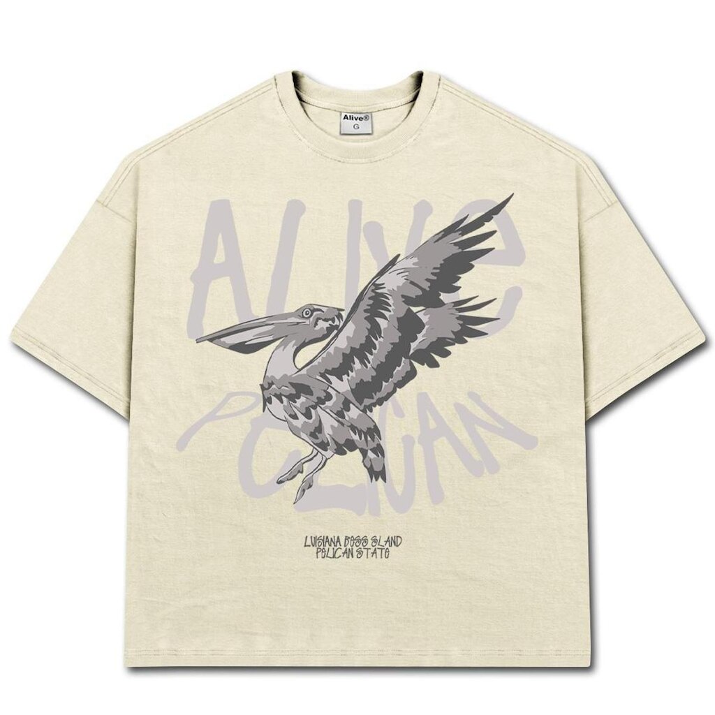 Camiseta Alive Oversized Pelican Off White