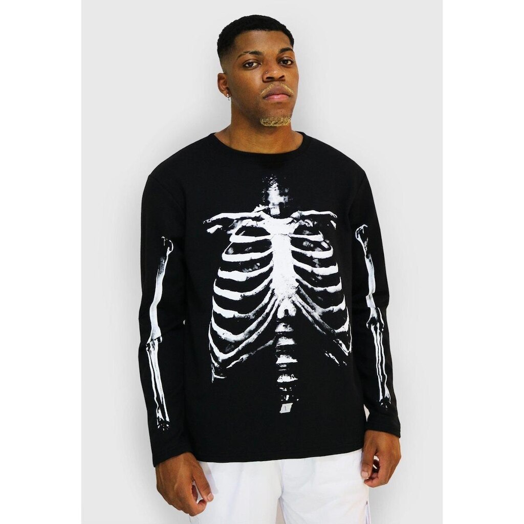 Camiseta Alkary Esqueleto Manga Longa