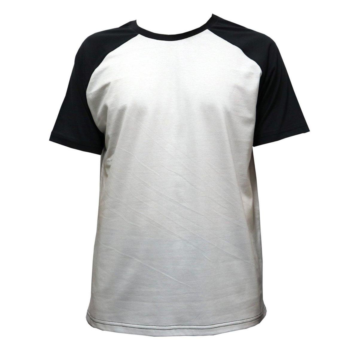 Camiseta Alkary Raglan Manga Curta Branca e Preta