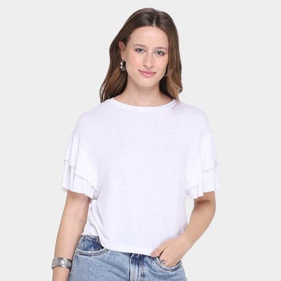 Camiseta All Is Love Babado Wish Manga Curta Feminina - Feminino