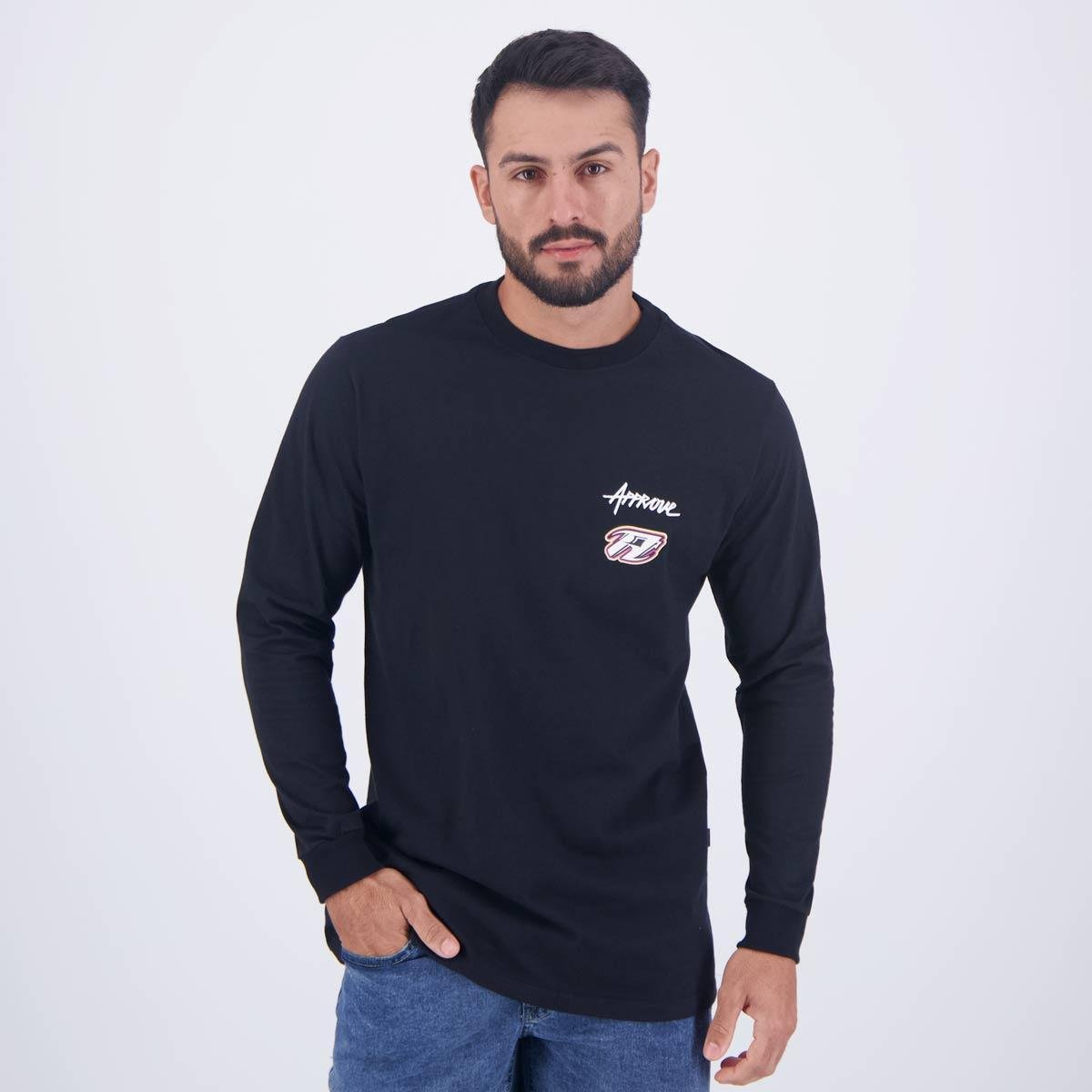 Camiseta Approve Manga Longa Ski Corp Preta
