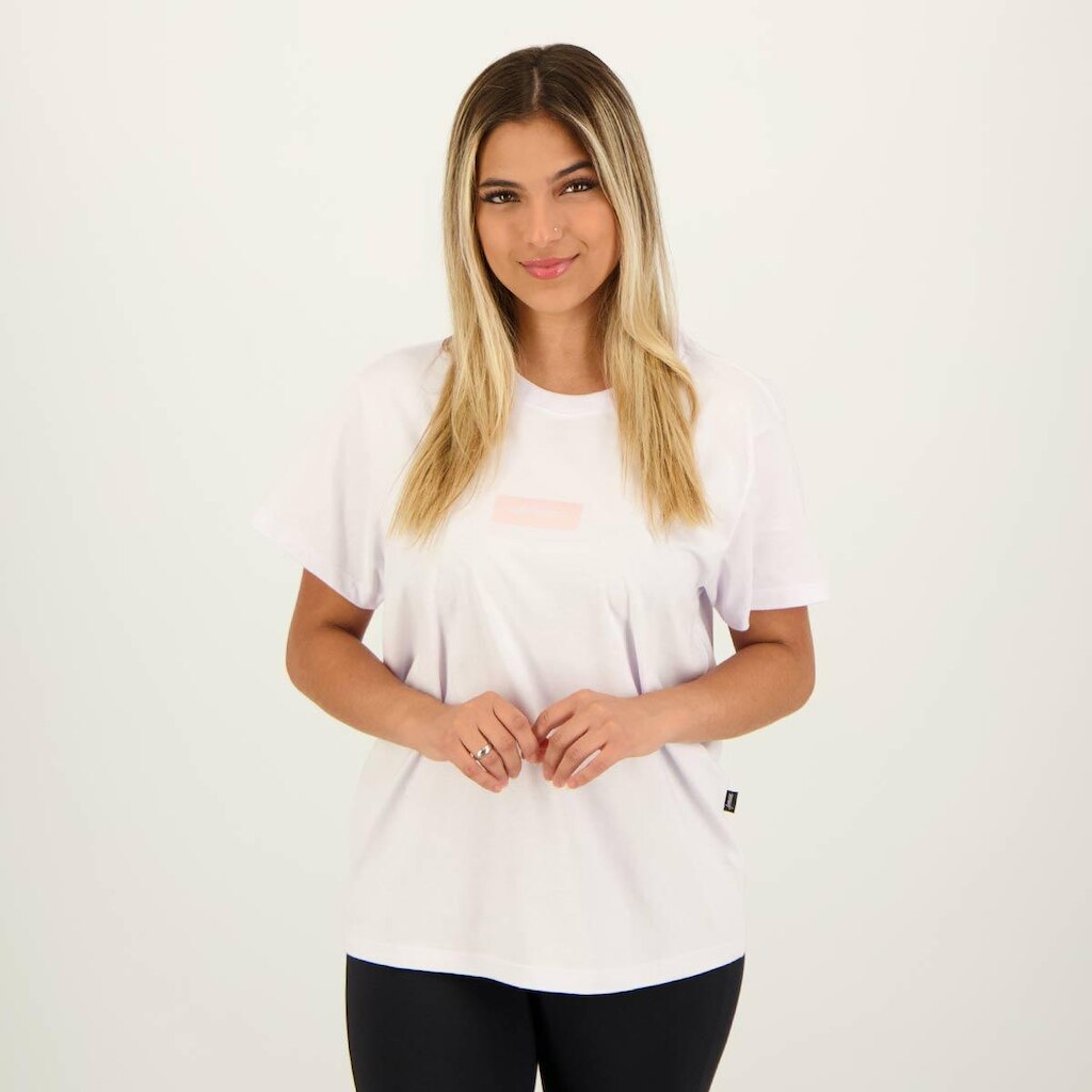 Camiseta Approve New Feminina Classic Branca e Rosa