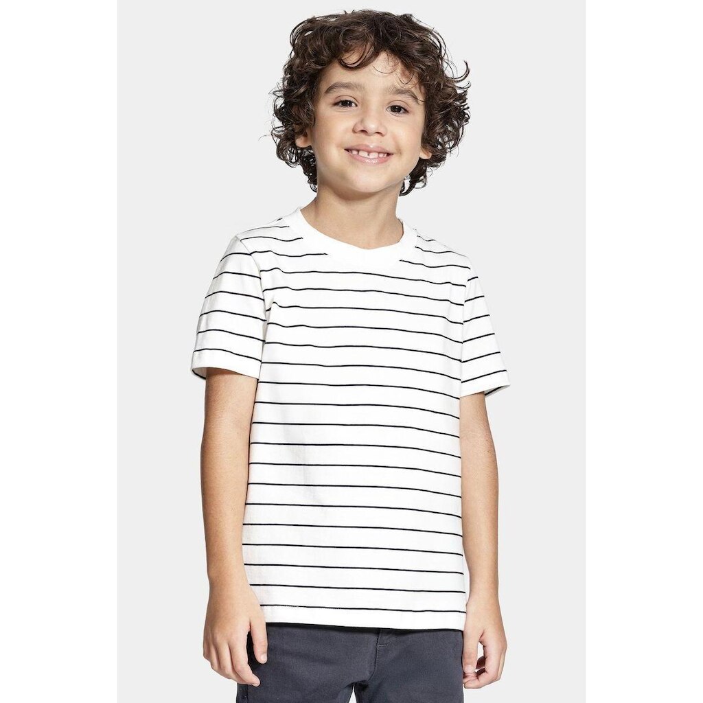 Camiseta Aramis Algodão Listrada Navy Off White Com Navy