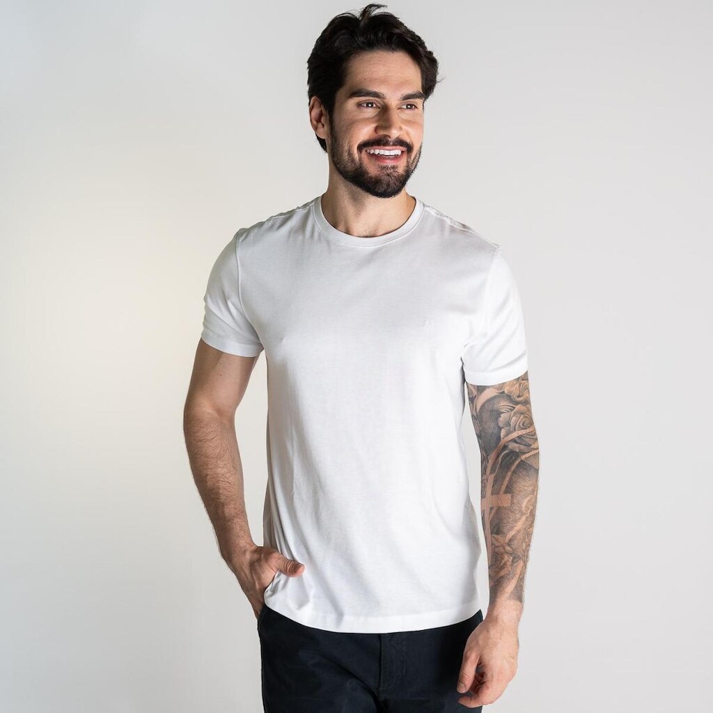 Camiseta Aramis Básica Algodão Pima Branca