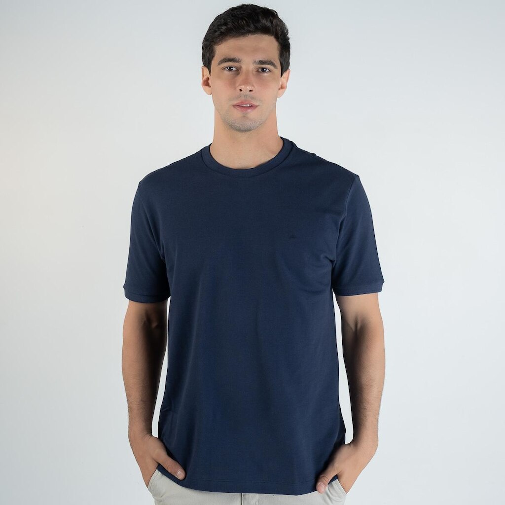 Camiseta Aramis Gola Texturizada Marinho