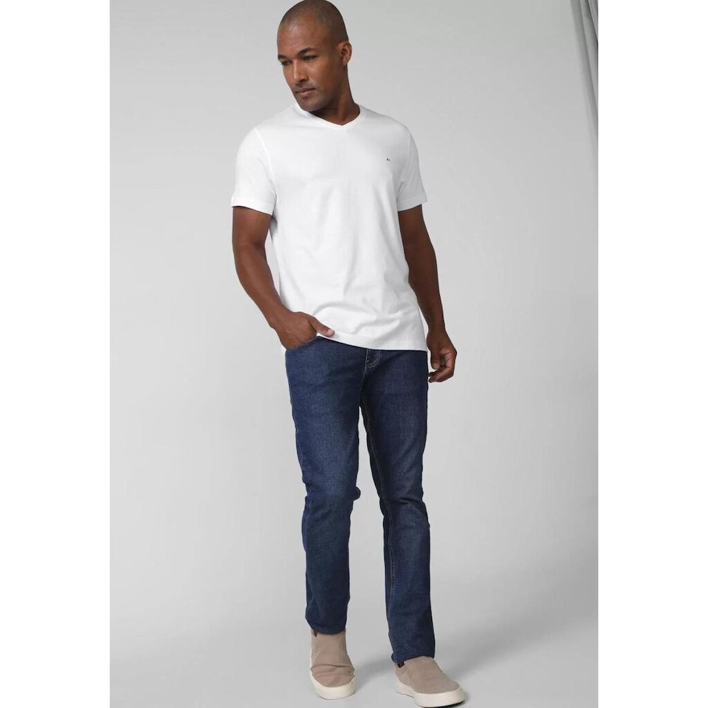 Camiseta Aramis Gola V Malha Lisa Branco Tam. P