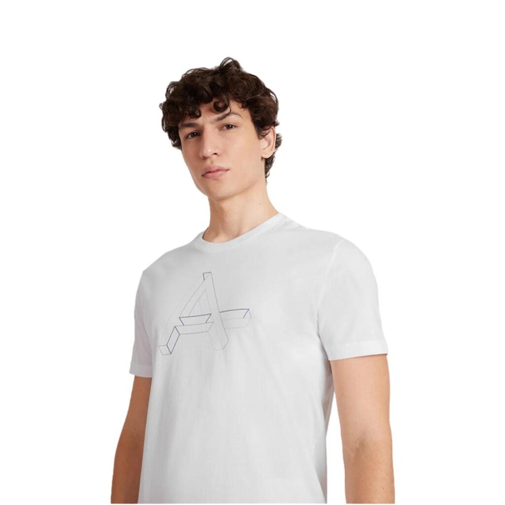 Camiseta Aramis Malha Geométrico Branco Tam. G