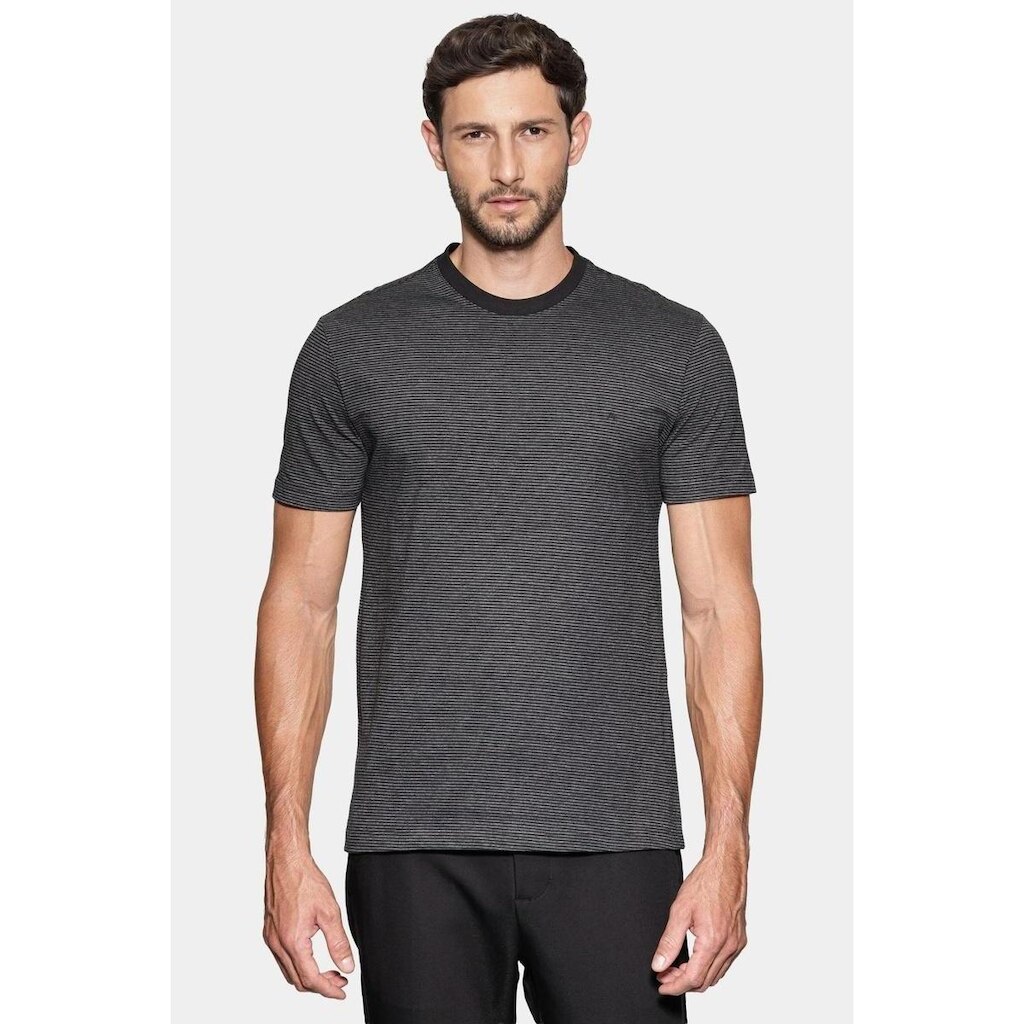 Camiseta Aramis Manga Curta Básica Listra Preto