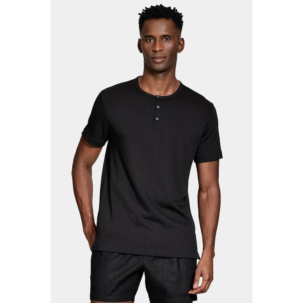 Camiseta Aramis Manga Curta Jersey Henley Preto