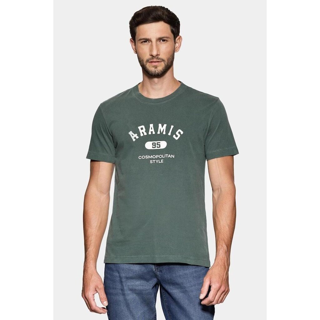 Camiseta Aramis Manga Curta Lavada Estampa Craquele