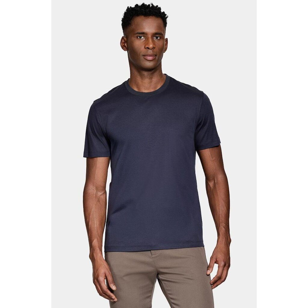 Camiseta Aramis Manga Curta Silk Blend Modal Navy