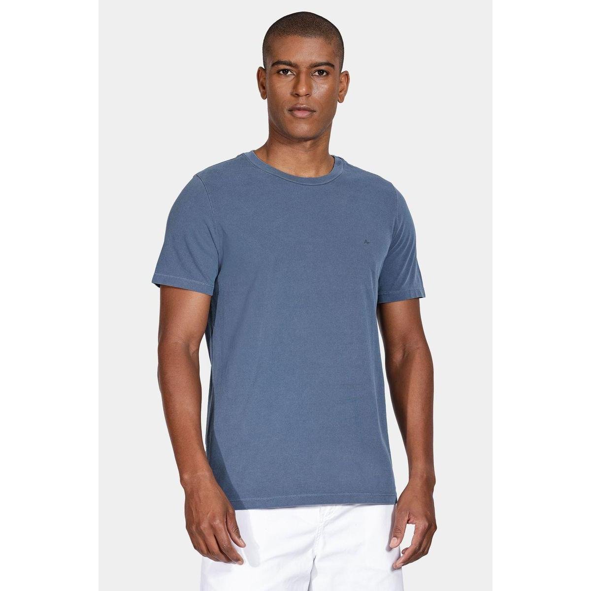 Camiseta Aramis Manga Curta Tinturada Marinho Menor preço em Camiseta Aramis Manga Curta Tinturada Marinho