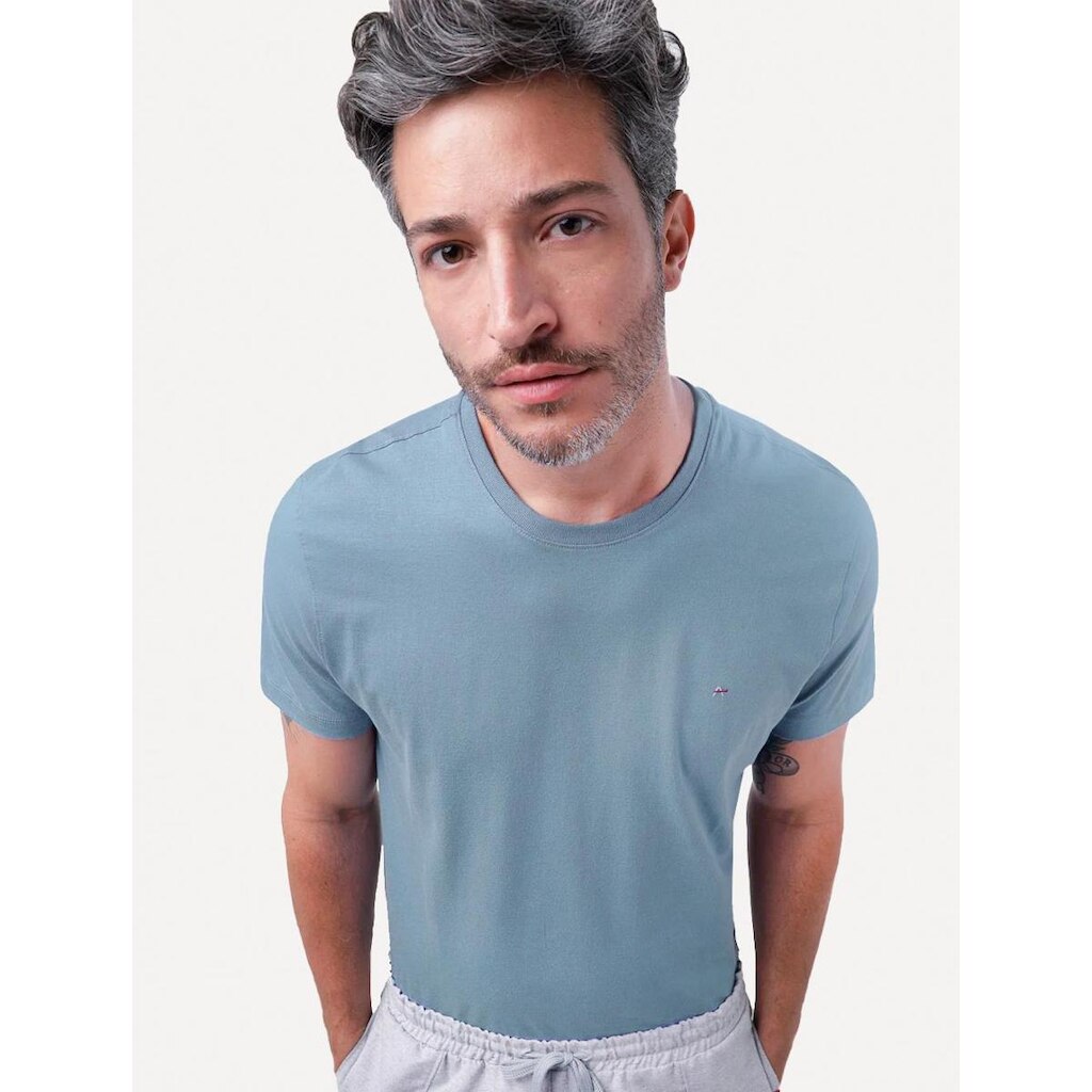 Camiseta Aramis Masculina Basic Lisa Azul Indigo