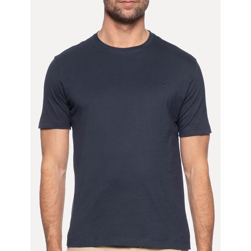 Camiseta Aramis Masculina Basic Lisa Dark Logo Azul Marinho