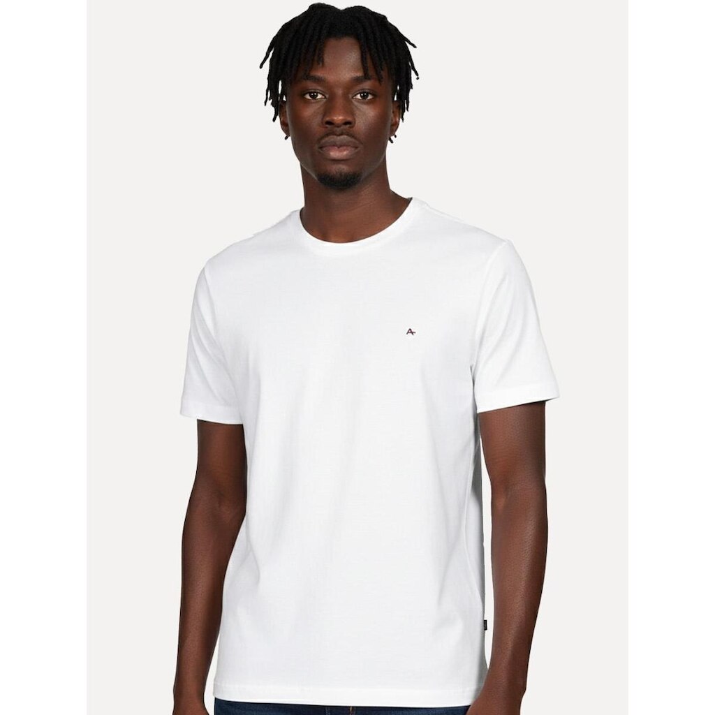 Camiseta Aramis Masculina Basic Lisa Dark Logo Branca