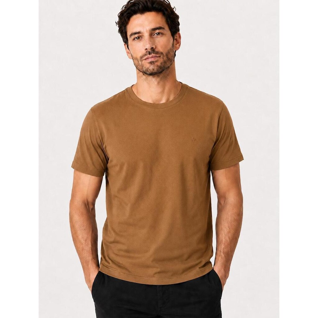 Camiseta Aramis Masculina Basic Lisa Mono Icon Âmbar