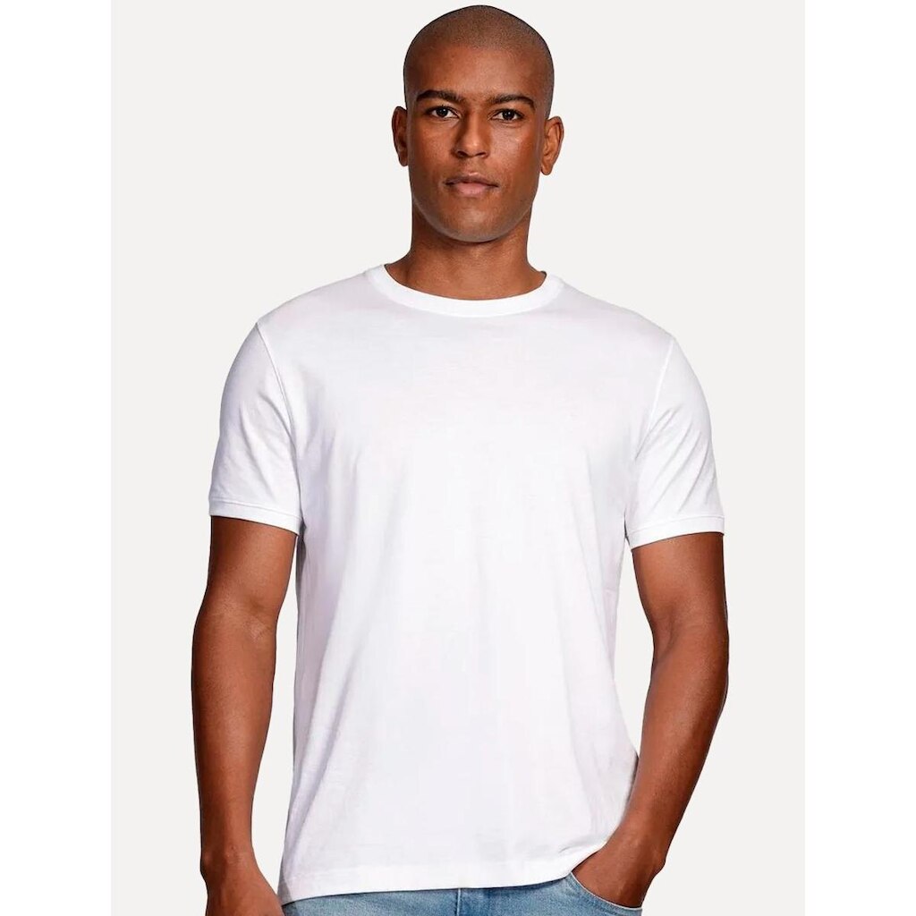 Camiseta Aramis Masculina Basic Lisa Mono Icon Branca