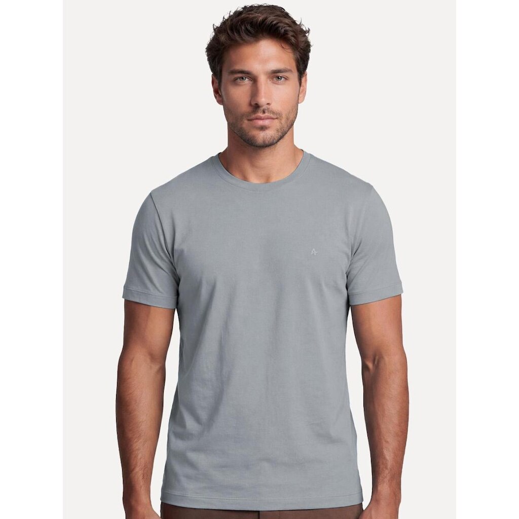 Camiseta Aramis Masculina Basic Lisa Mono Icon Chumbo