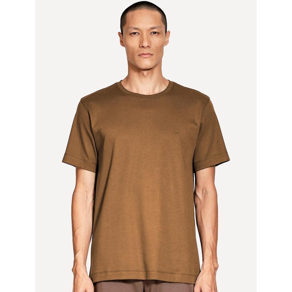 Camiseta Aramis Masculina Basic Lisa Mono Icon Marrom