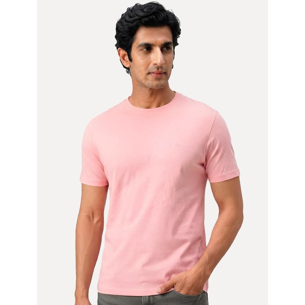 Camiseta Aramis Masculina Basic Lisa Mono Icon Rosa Médio