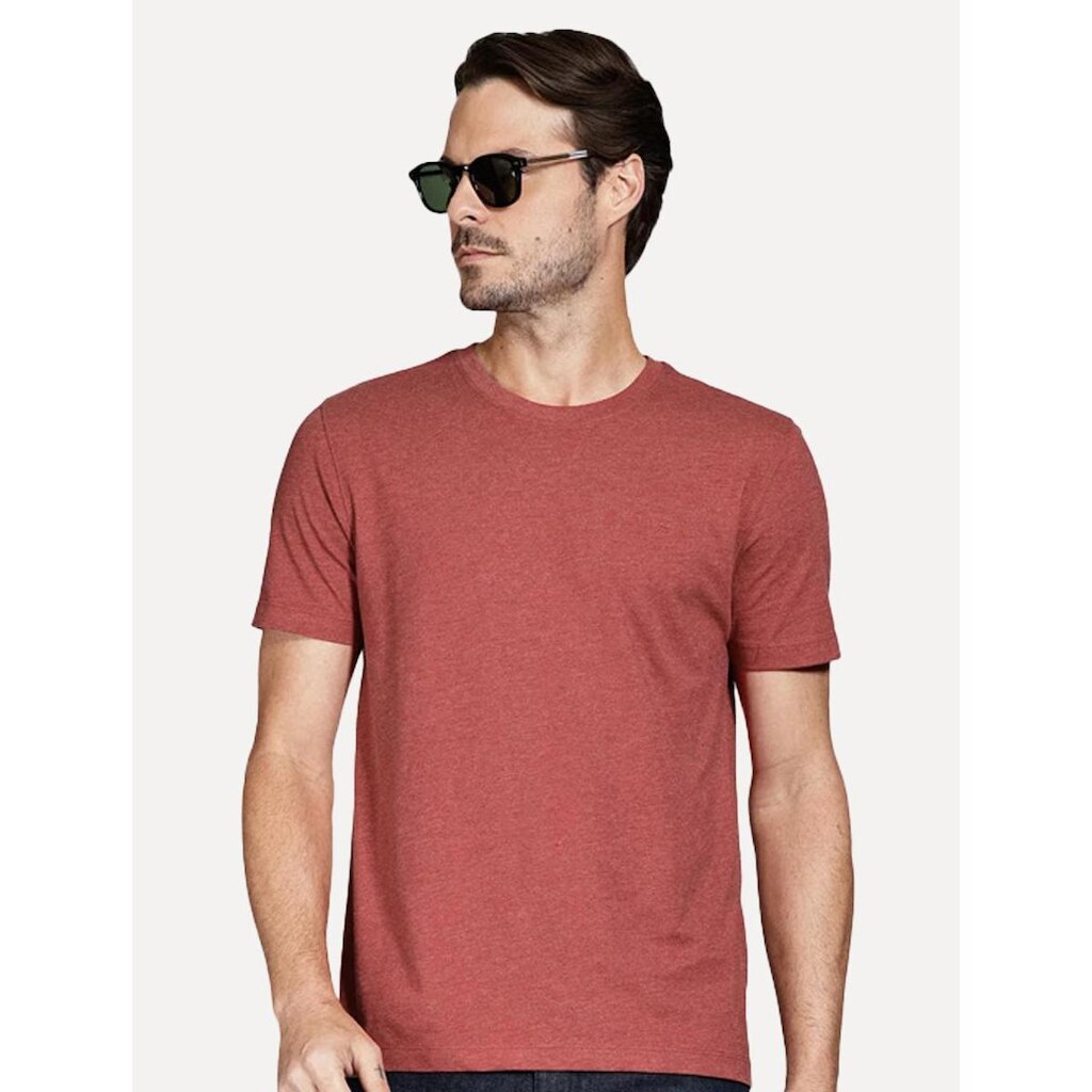 Camiseta Aramis Masculina Basic Lisa Mono Icon Vermelho Mescla
