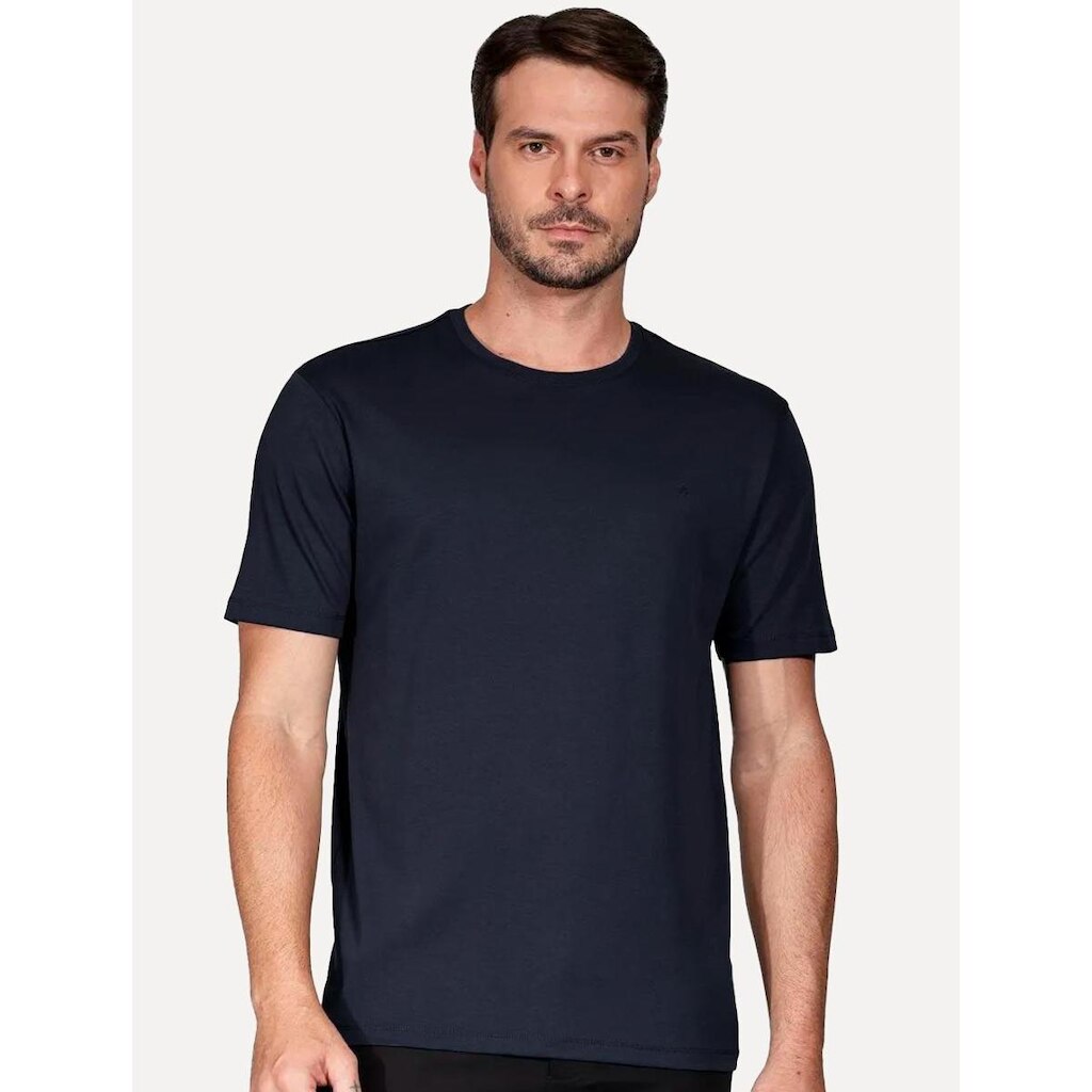 Camiseta Aramis Masculina Basic Lisa Mono Liquid Cotton Azul Marinho
