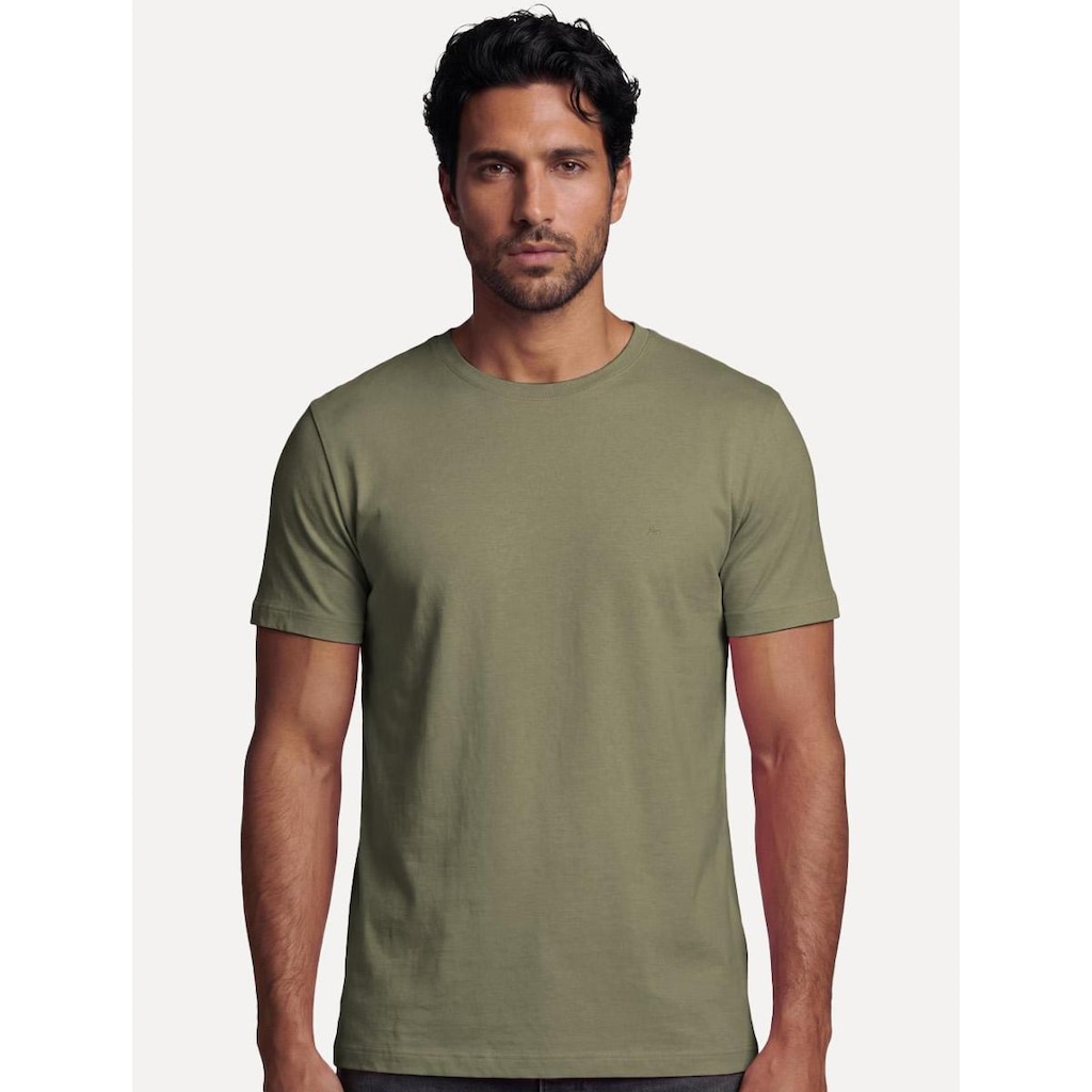Camiseta Aramis Masculina Basic Lisa Mono Logo Verde Musgo