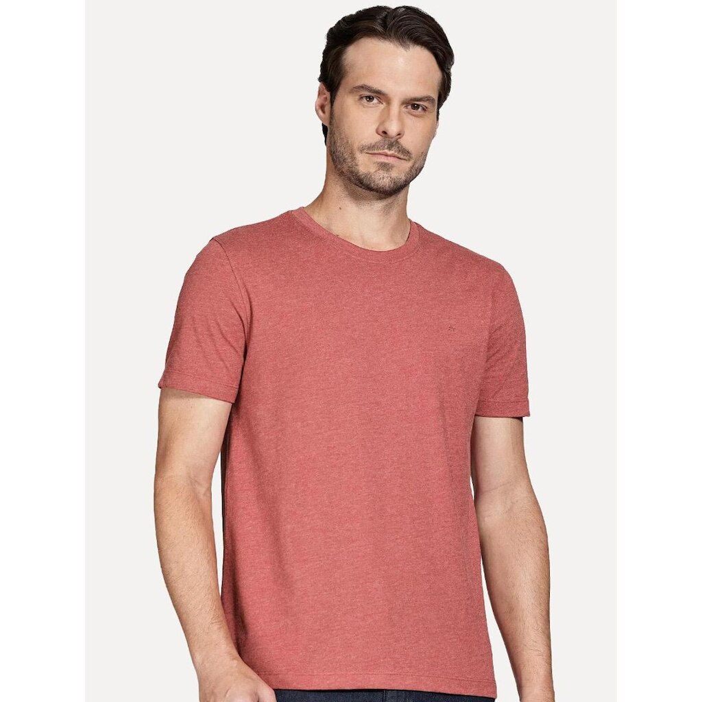 Camiseta Aramis Masculina Basic Lisa Mono Logo Vermelha Mescla