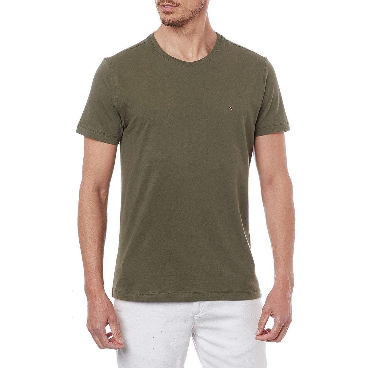Camiseta Aramis Masculina Basic Lisa Verde Militar Menor preço em Camiseta Aramis Masculina Basic Lisa Verde Militar