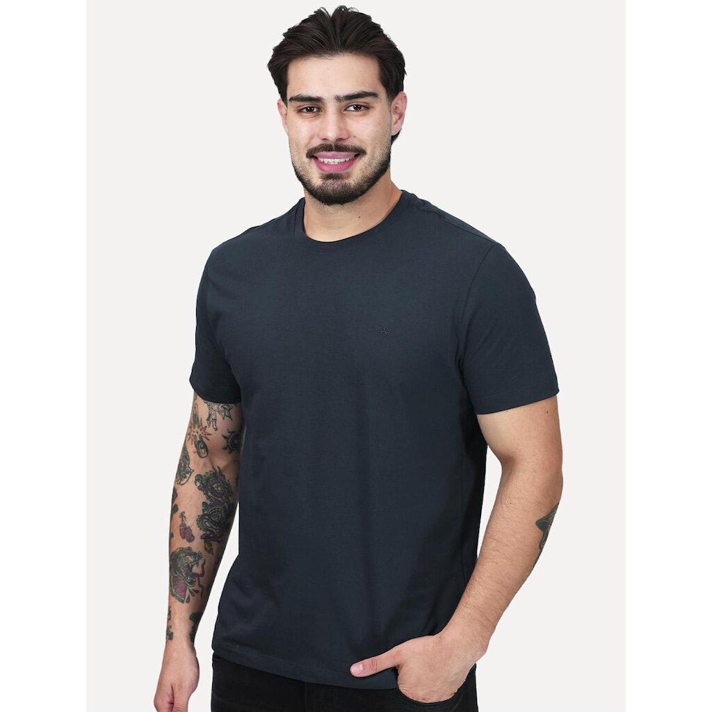 Camiseta Aramis Masculina Basica Mono Logo Surton Azul Marinho