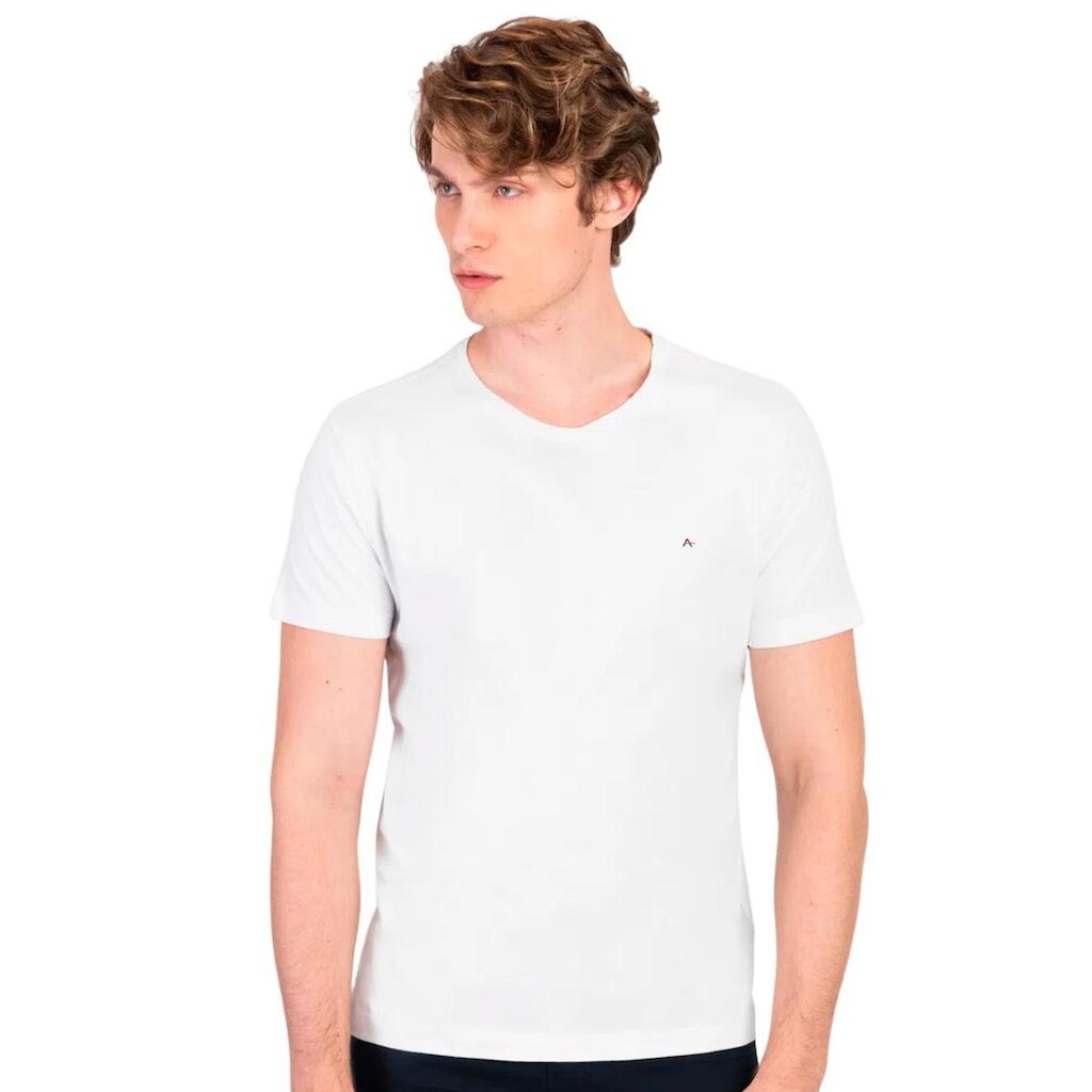 Camiseta Aramis Masculina Crewneck Basic Lisa Branca