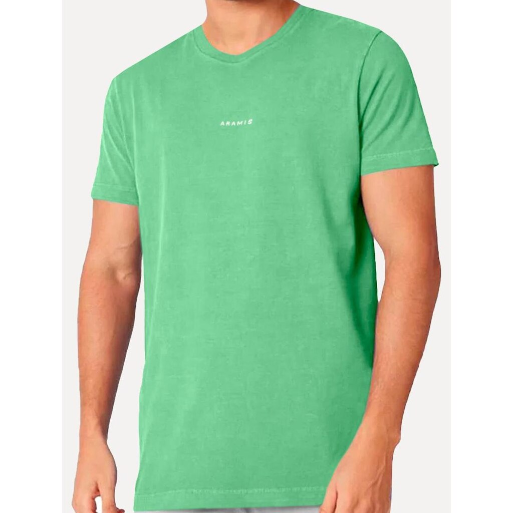 Camiseta Aramis Masculina Estampa Costas Barcode Cacto Verde Mescla