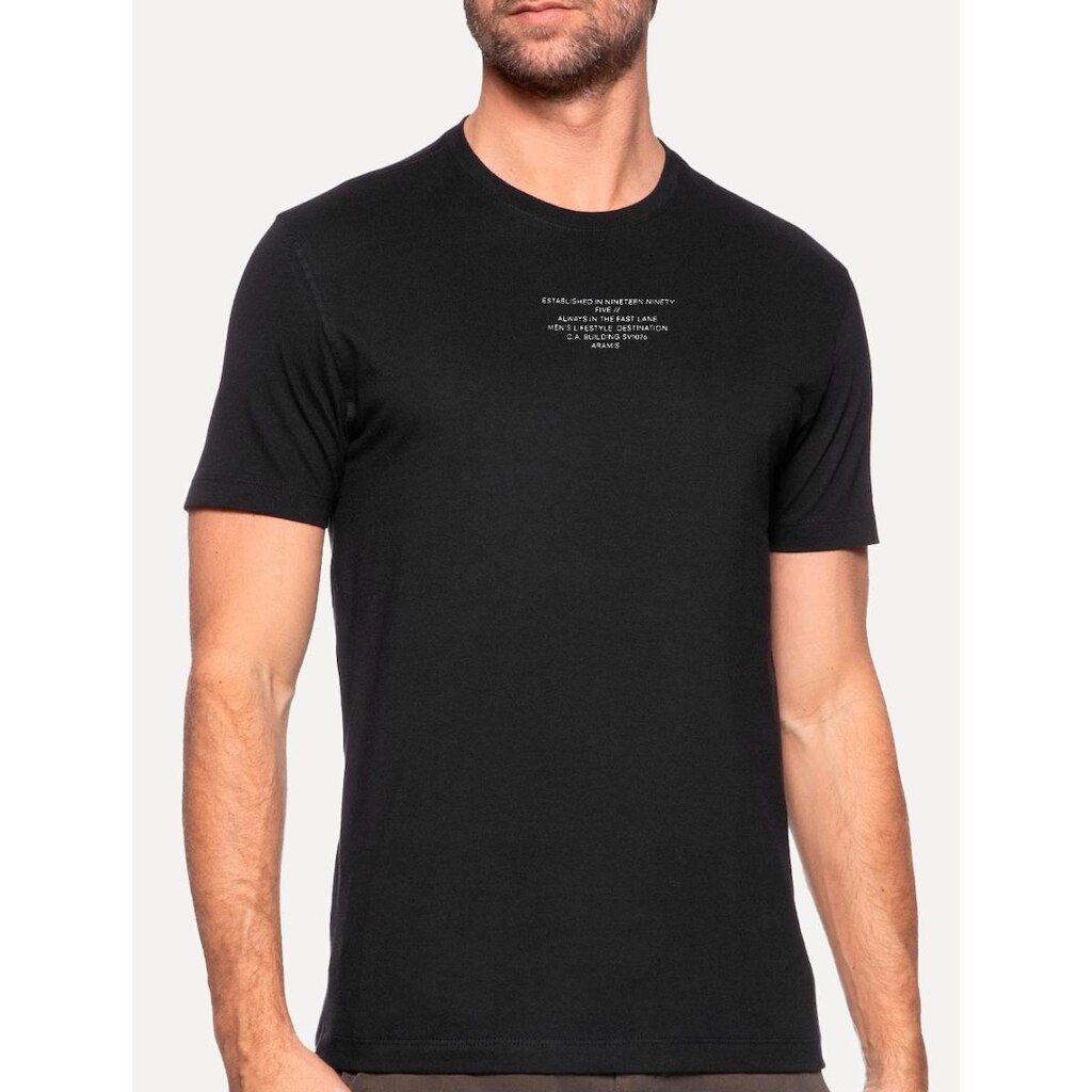 Camiseta Aramis Masculina Regular Minimal Established Preto