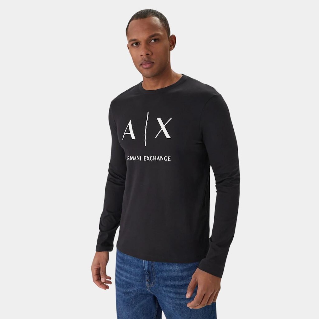 Camiseta Armani Exchange Manga Longa  Logo Frontal Masculina