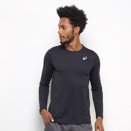 Camiseta Asics Core Running Manga Longa Masculina - Preto Menor preço em Camiseta Asics Core Running Manga Longa Masculina - Preto