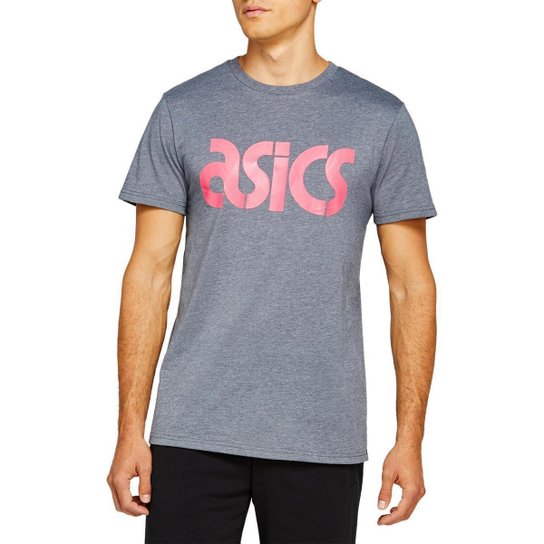 Camiseta Asics JSY BL Manga Curta Unissex - Cinza Menor preço em Camiseta Asics JSY BL Manga Curta Unissex - Cinza